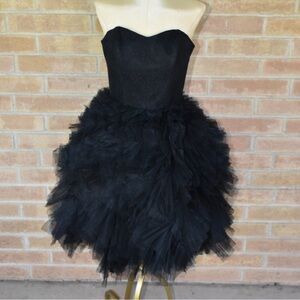 Betsey Johnson Strapless Black Tulle Dress